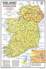 1981 Irland und Nordirland Reisekarte 35 x 52cm
