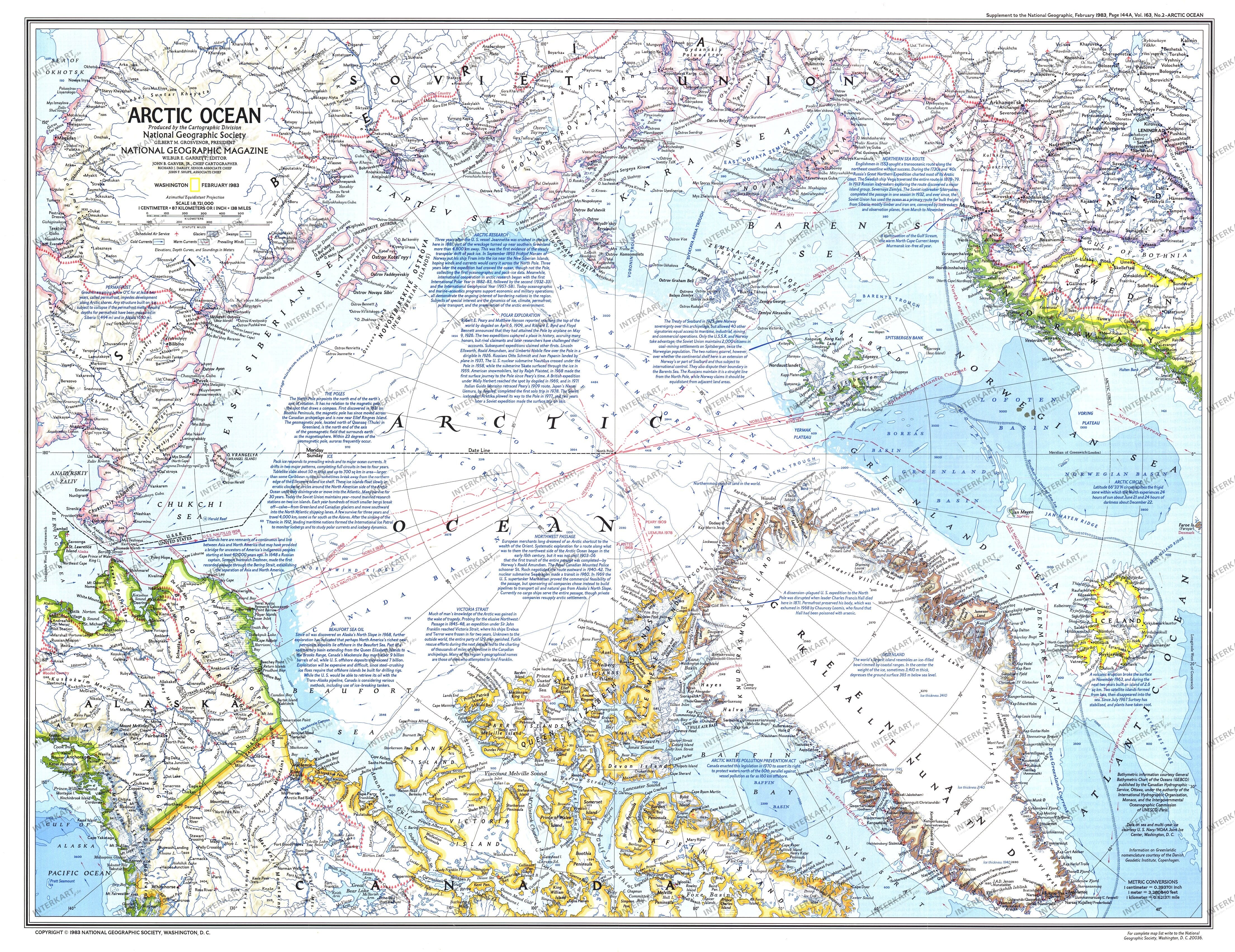 1983 Arctic Ocean Map from National Geographic