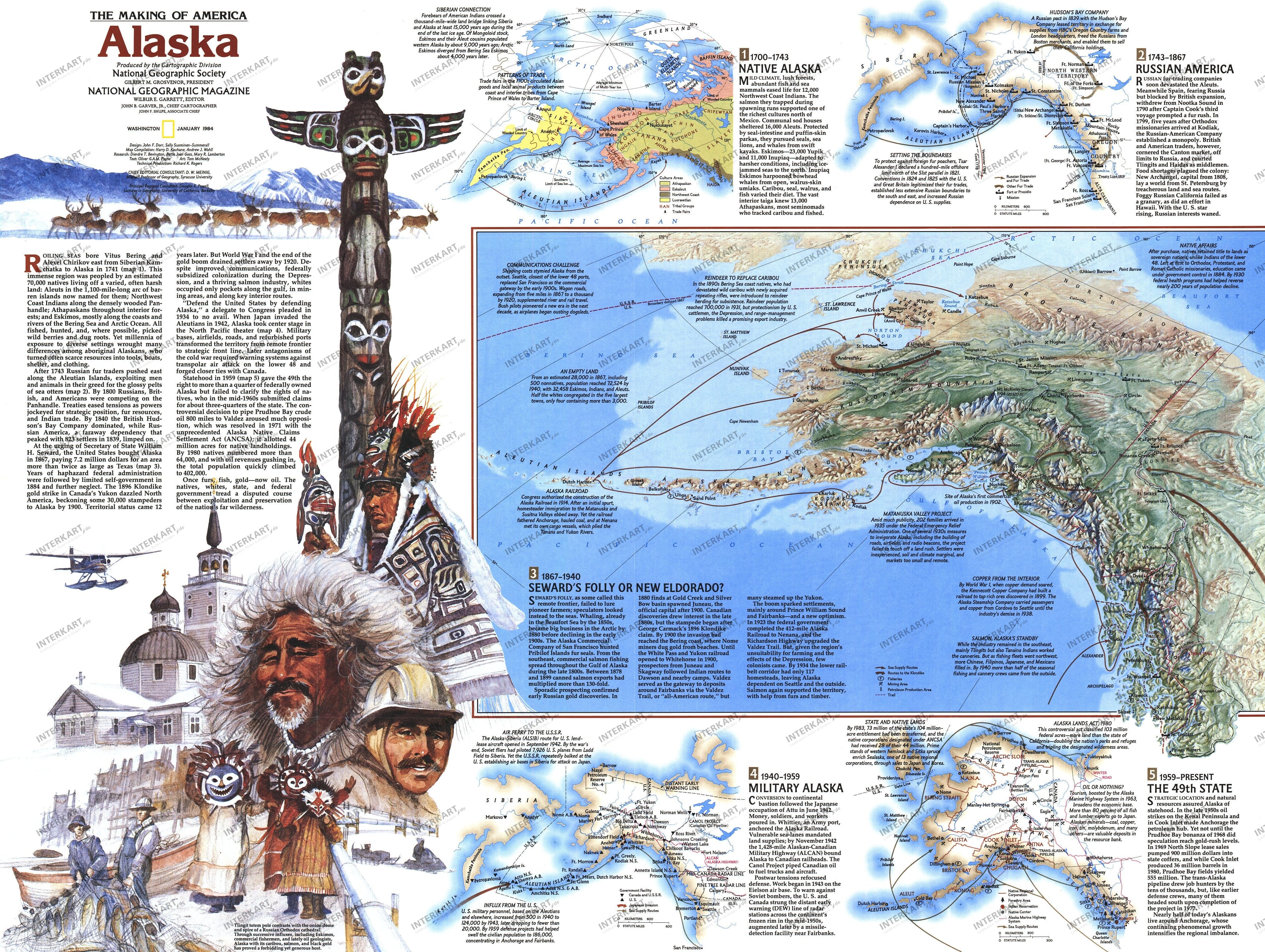 1984 Alaska Map Side 2 from National Geographic