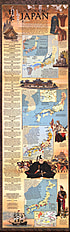 1984 Historische Japan Karte 28 x 94cm