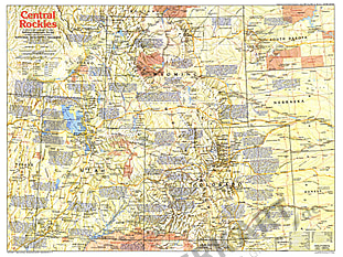 1984 Central Rockies Map Side 1 National Geographic