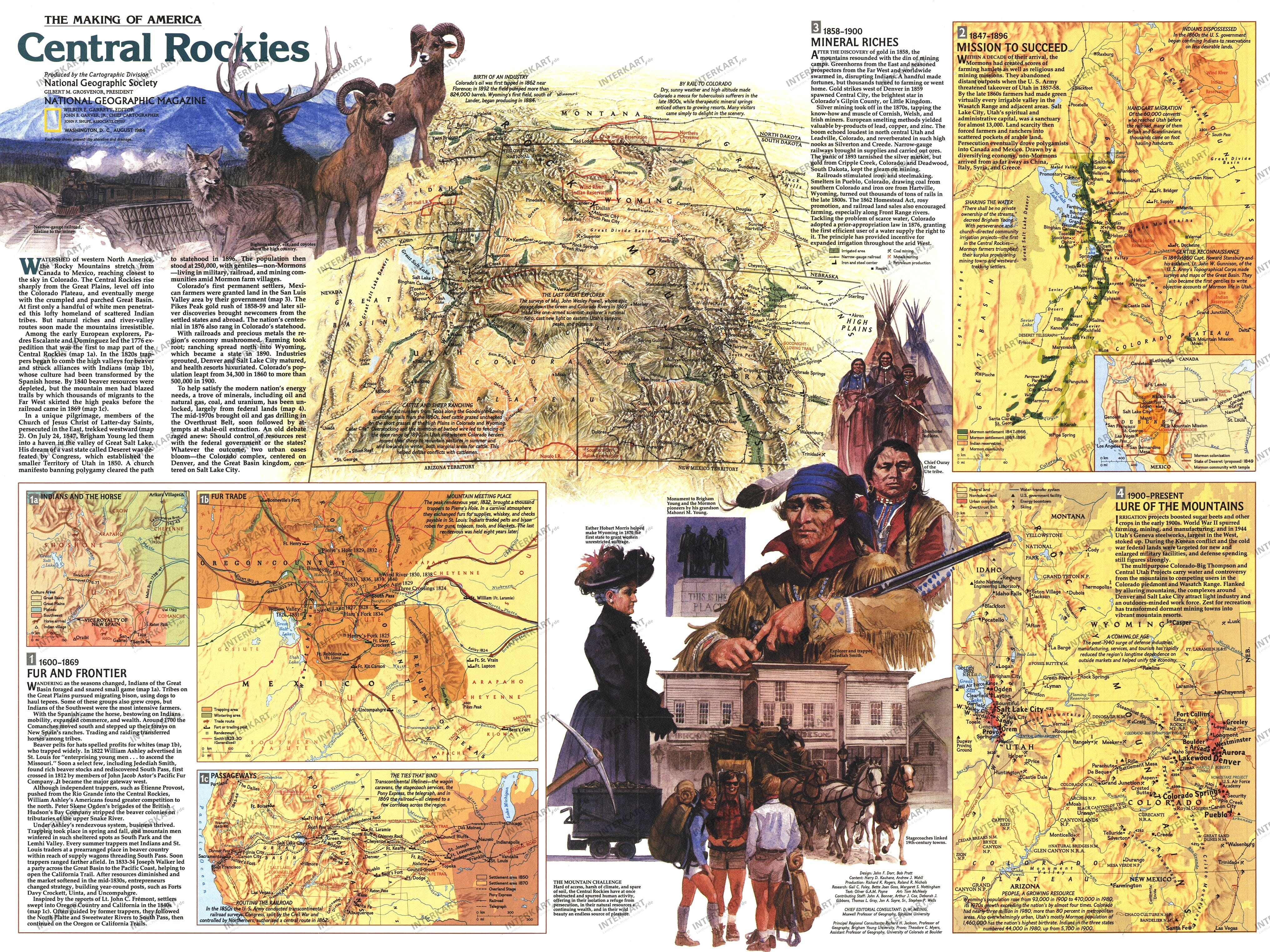 1984 Central Rockies Map Side 2 - National Geographic