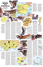 1984 Spanien und Portugal Reisekarte Seite 2 91 x 57cm