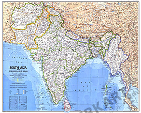1984 South Asia With Afghanistan And Burma Map National Geographic