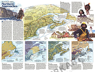 1985 Northern Approaches Maine to the Maritimes Map Side 2 National Geographic
