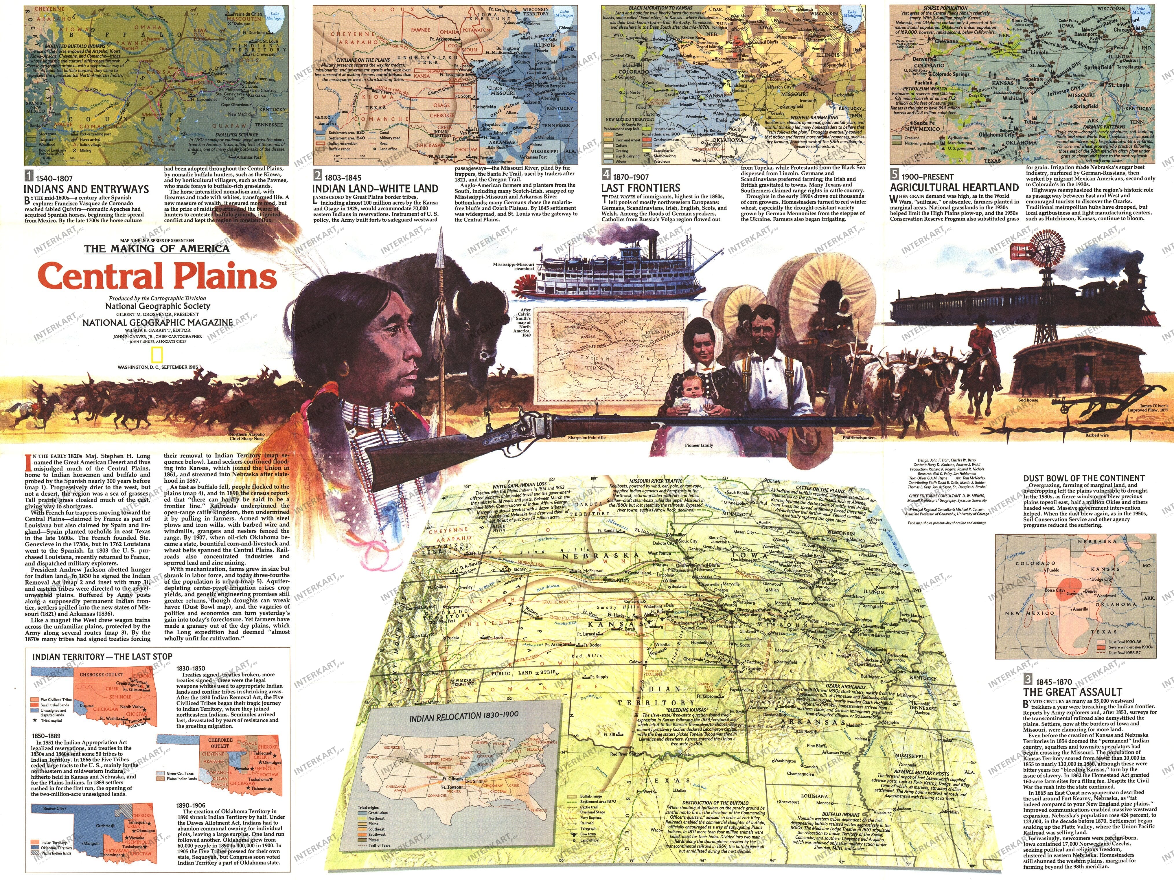 1985 Central Plains Map Side 2 from National Geographic