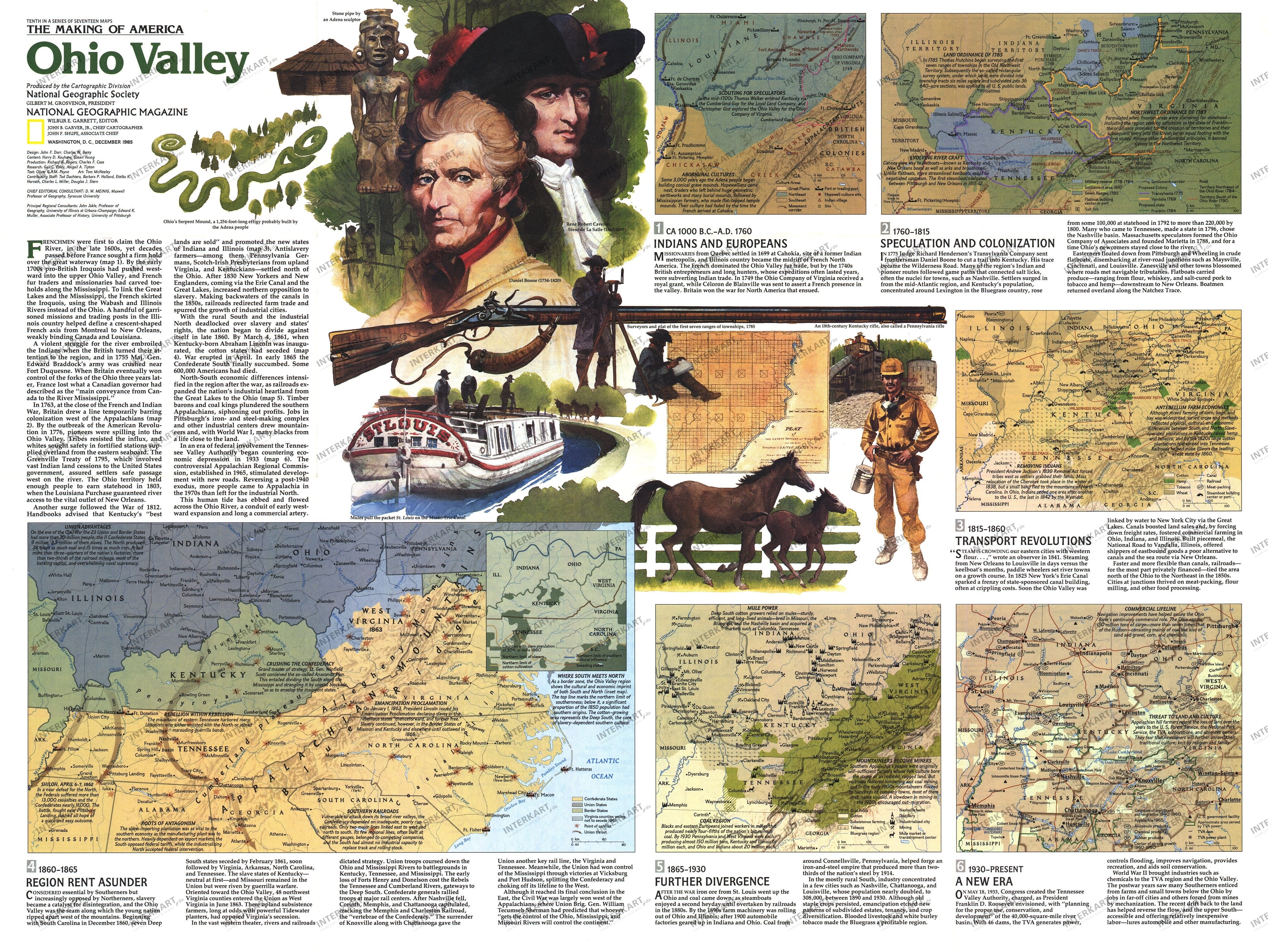 1985 Ohio Valley Map Side 2 from National Geographic