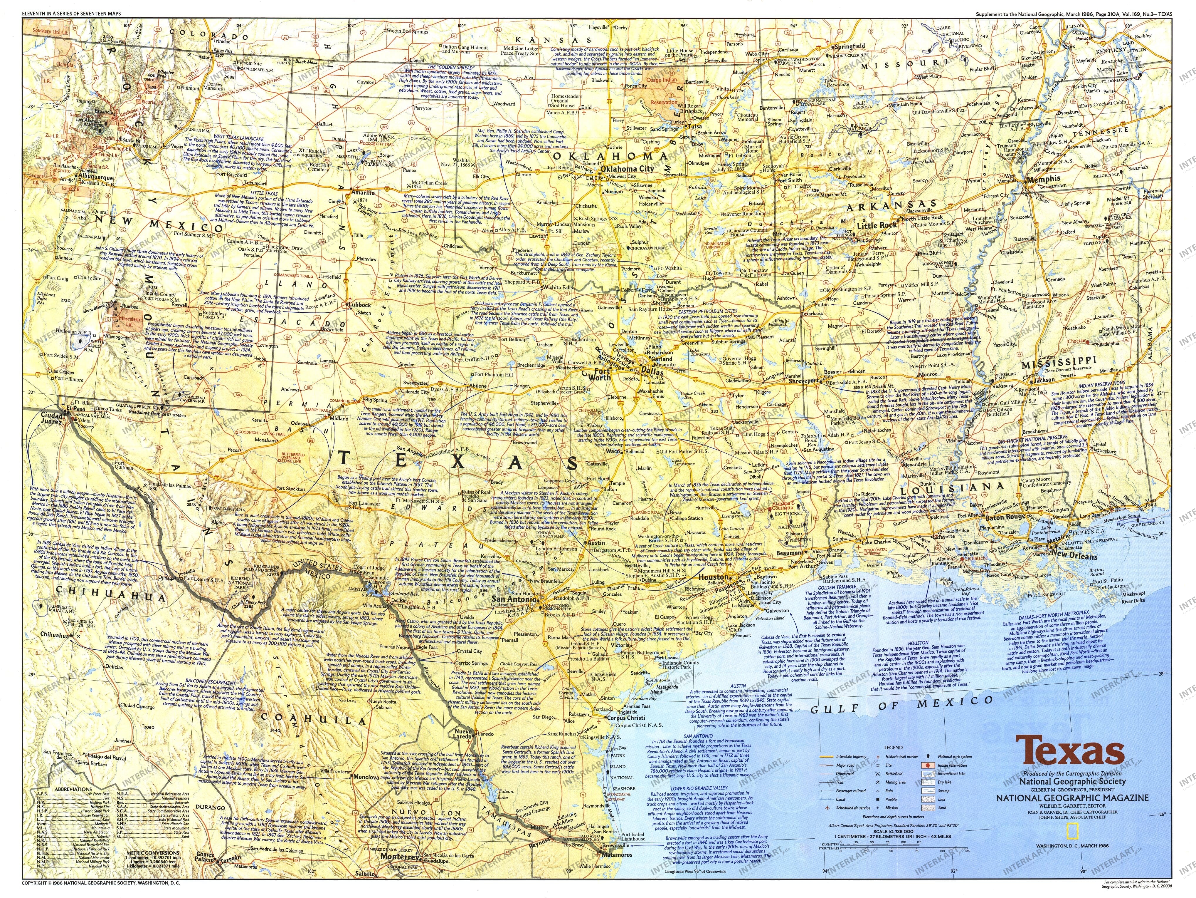 1986 Texas Map Side 1