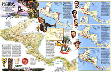 1986 Central America Map Side 2 National Geographic