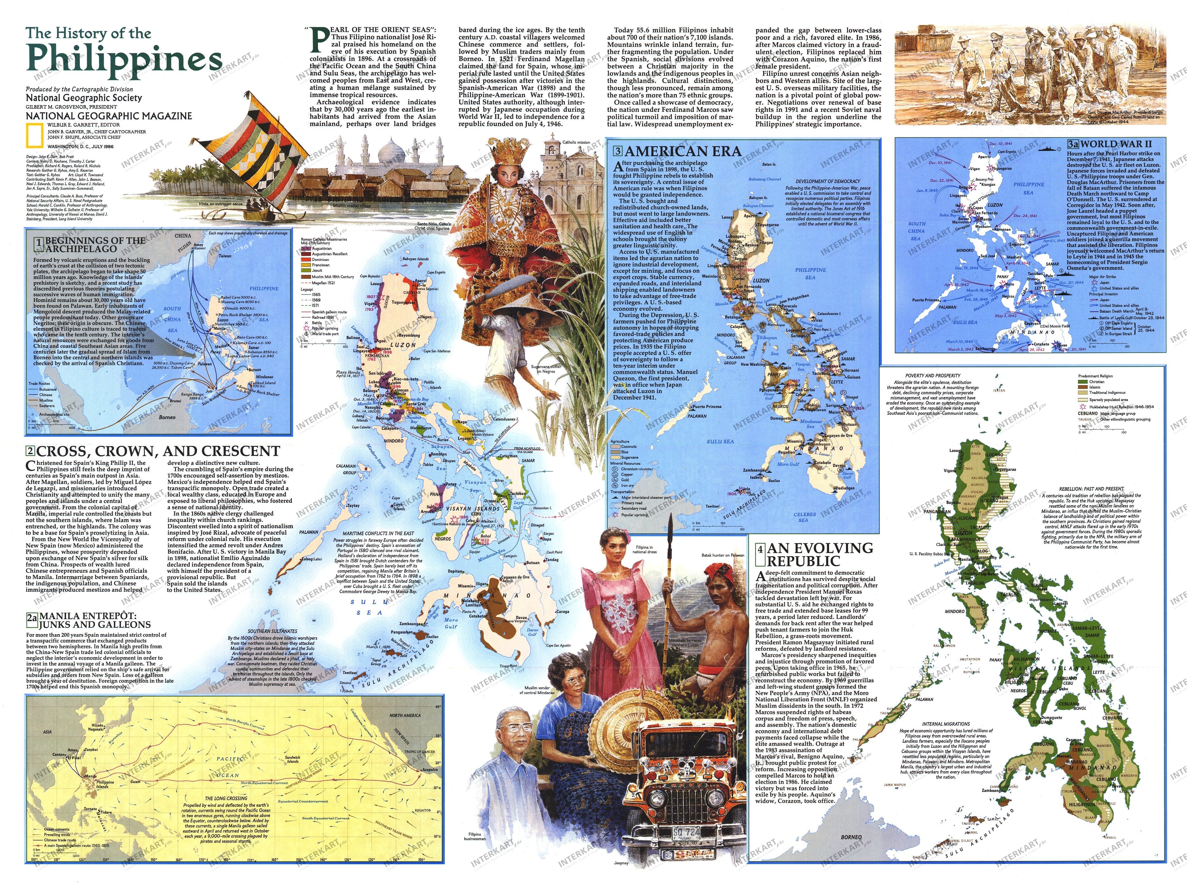 1986 History Of The Philppines Map - National Geographic
