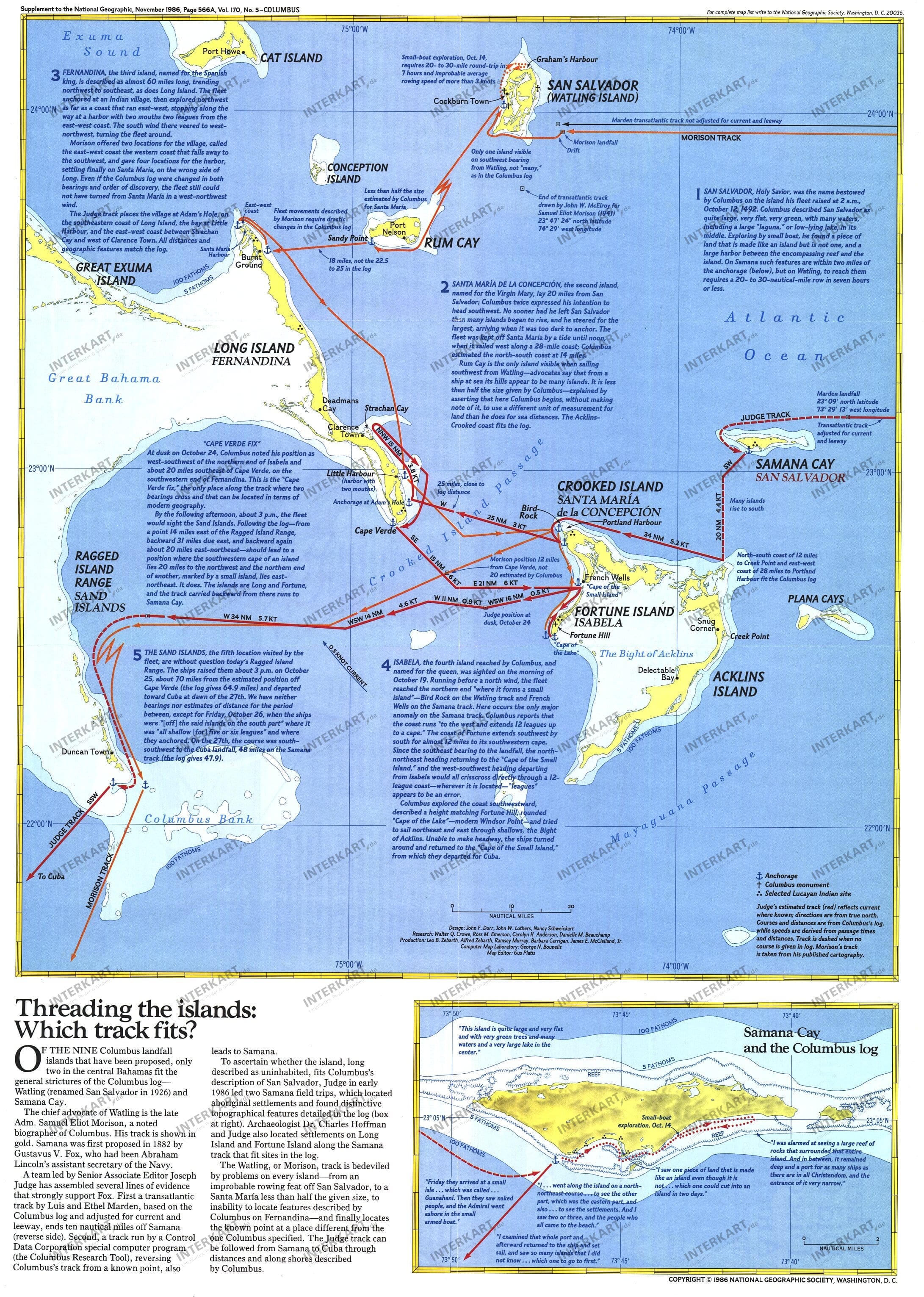 1986 Threading The Islands Map from National Geographic