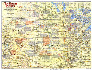 1986 Northern Plains Map Side 1 National Geographic