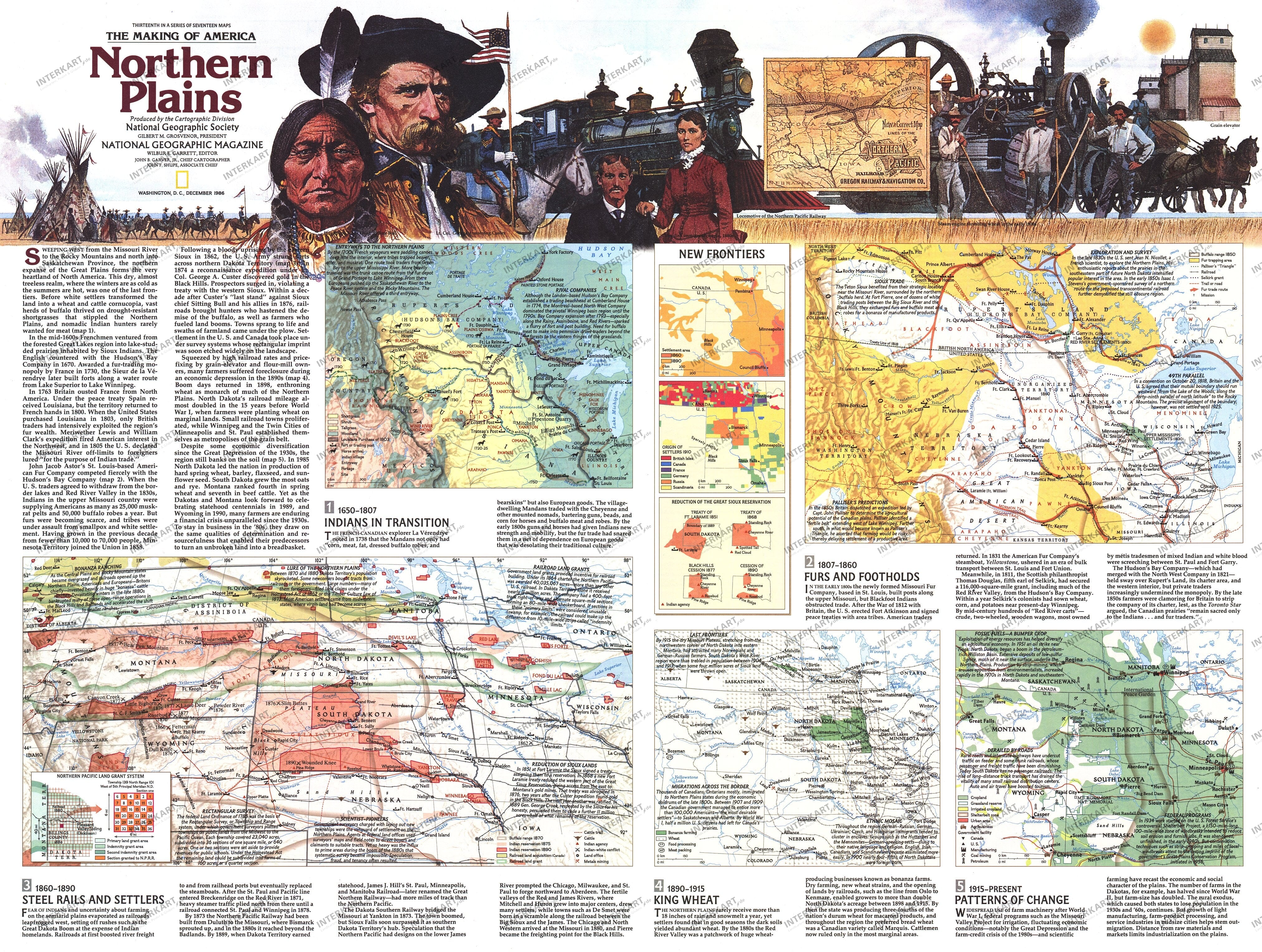 1986 Northern Plains Map Side 2 - National Geographic