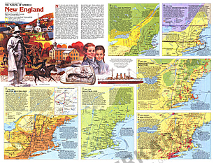 1987 New England Map Side 2 National Geographic