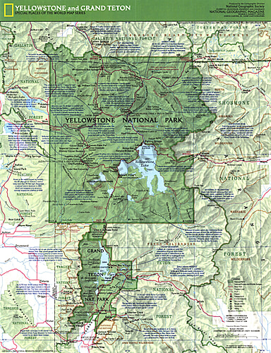 Ngs 1989 Yellowstone And Grand Teton Map Side 1 Map Of Grand Teton National Park And Yellowstone