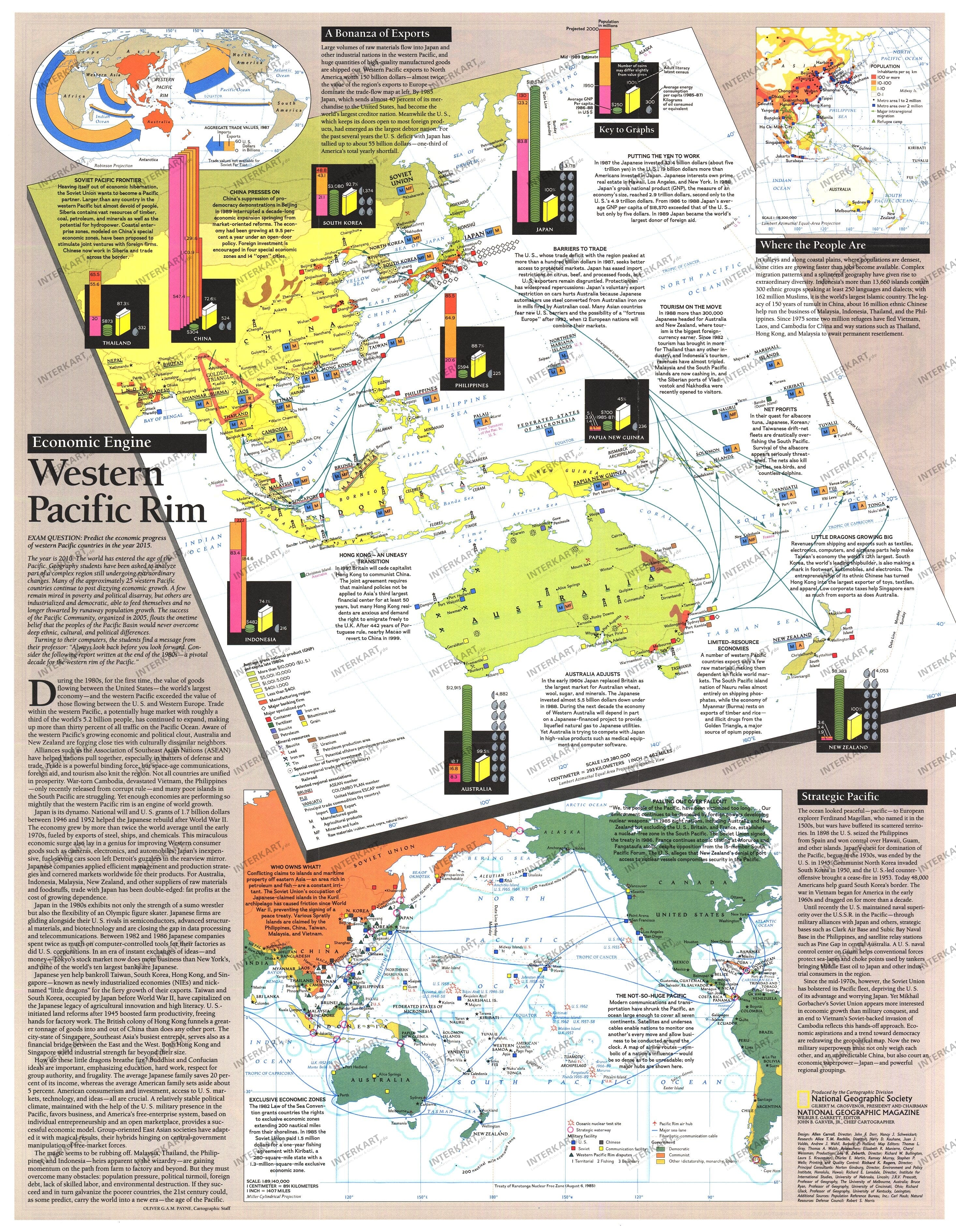 1989 Western Pacific Rim Map from National Geographic