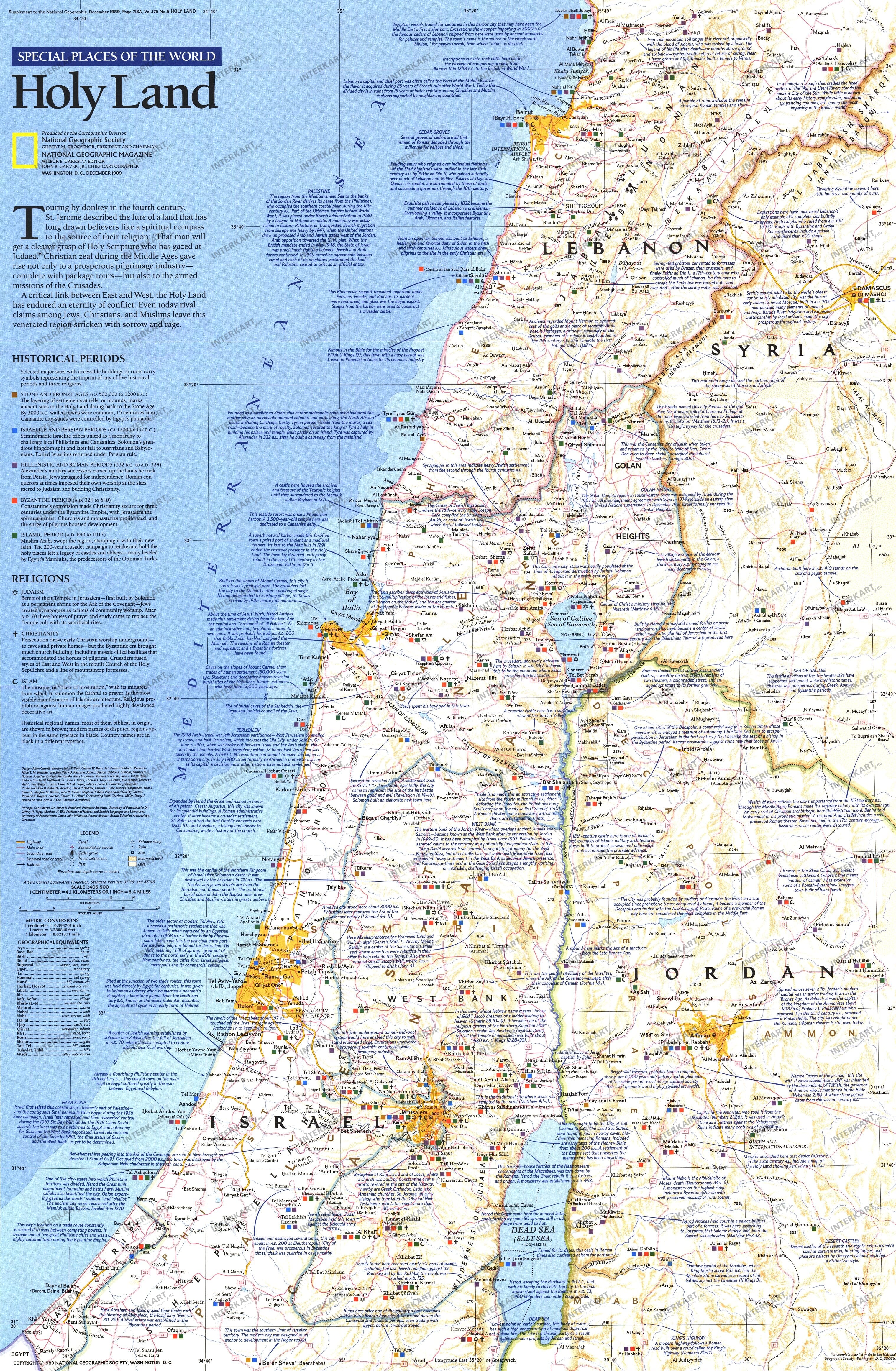 1989 Holy Land Map Side 1 51 x 79cm
