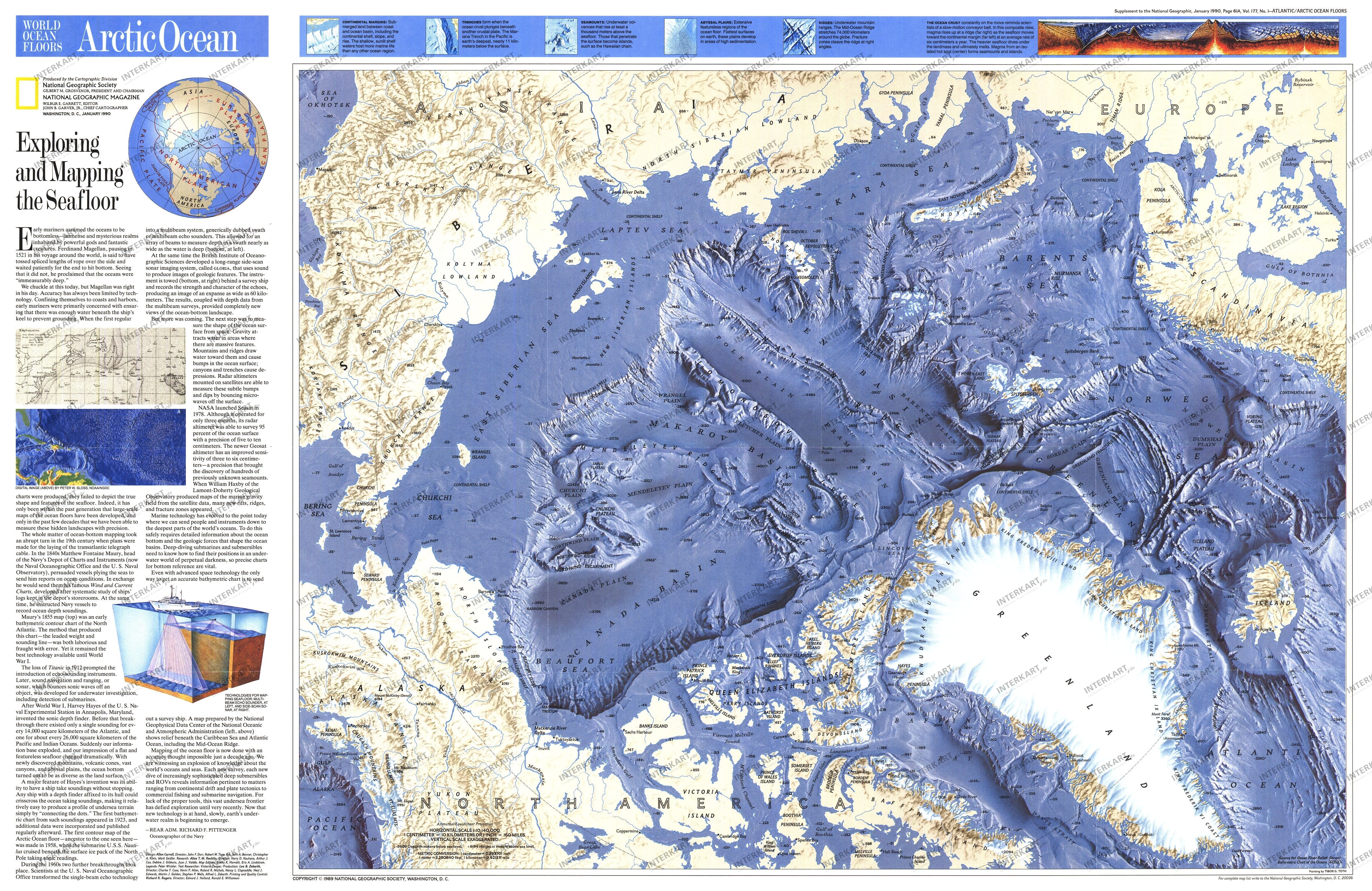 1990 Arctic Ocean Floor Map from National Geographic