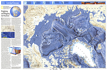 1990 Arctic Ocean Floor Map National Geographic