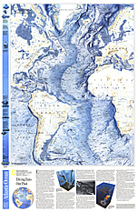 1990 Atlantic Ocean Floor Map National Geographic