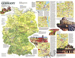 1991 Deutschland Reisekarte 66 x 51cm