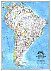 1992 South America Map National Geographic