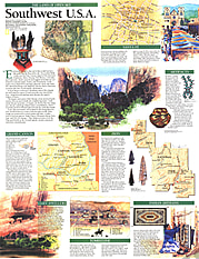 1992 Southwest USA Map Land Of Open Sky National Geographic