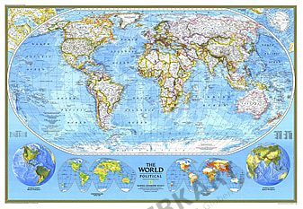 1994 Weltkarte politisch 109 x 76cm