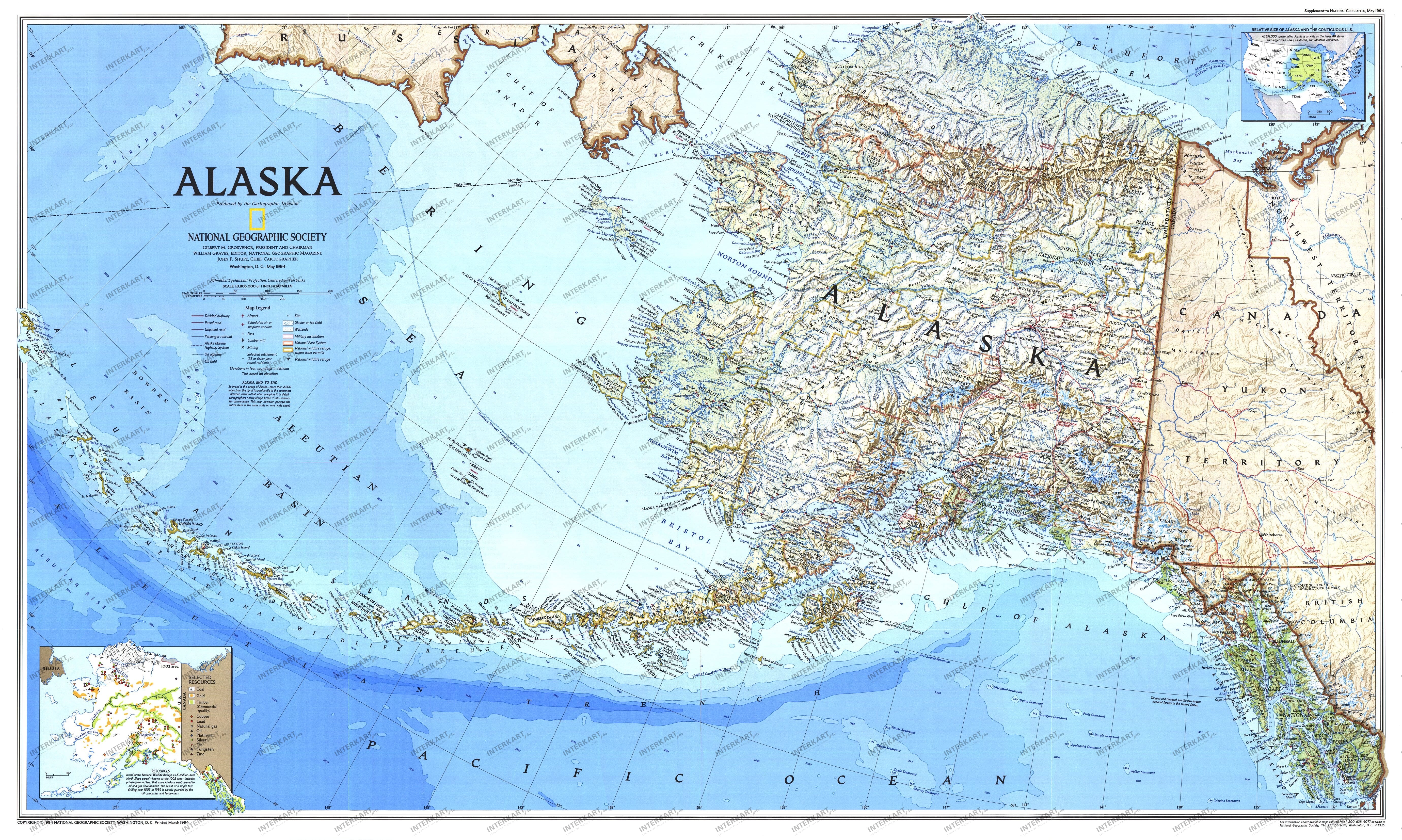 Geographical Map Of Alaska 1994 Alaska Map Side 1