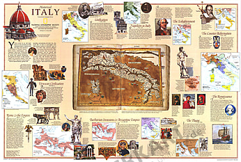 1995 Historische Italien Karte 56 x 84cm