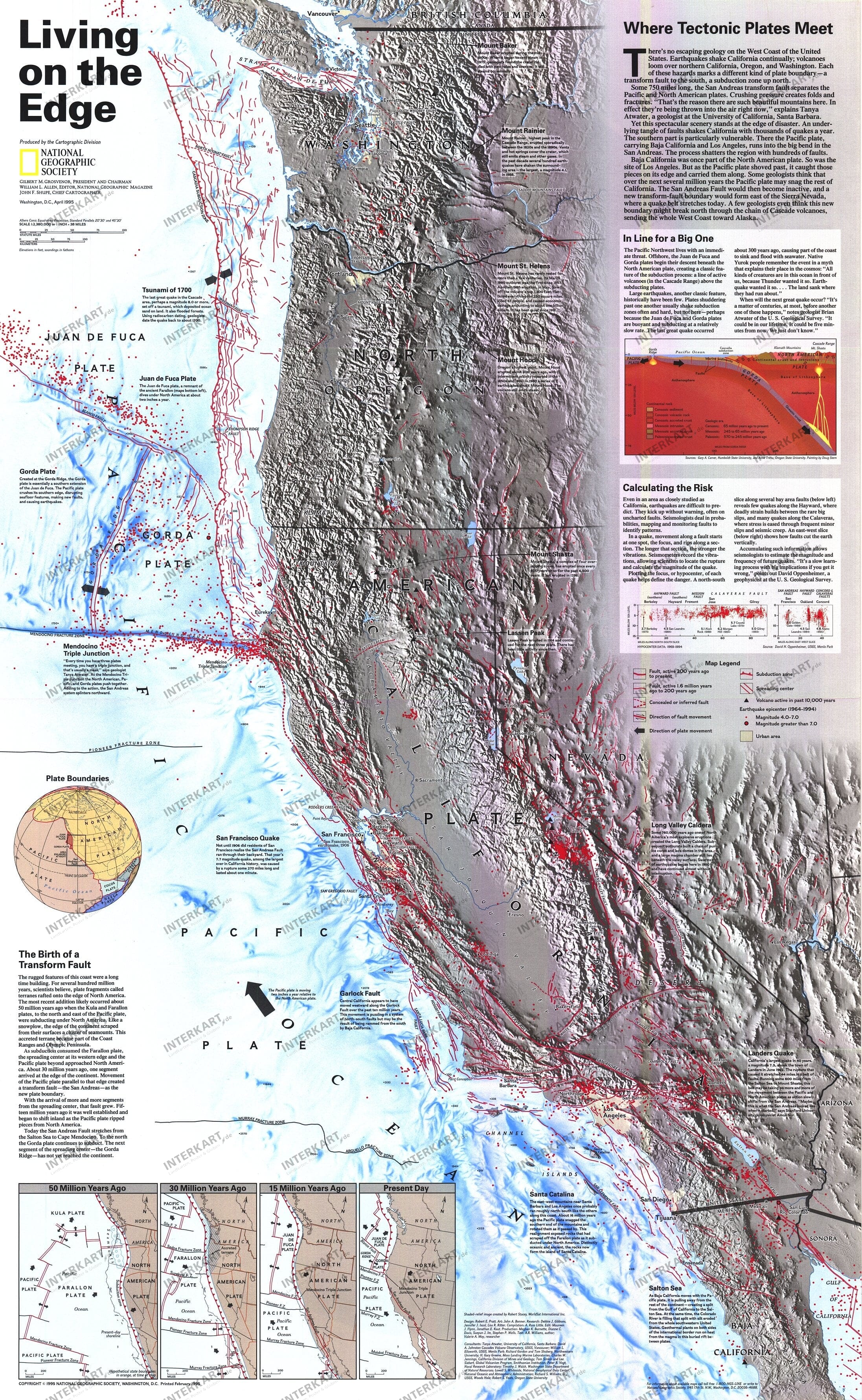 1995 Living On The Edge Map from National Geographic