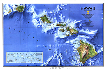 1995 Hawaii Map National Geographic
