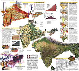 1997 India Map National Geographic