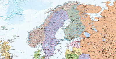 Digitale Europa Karte Politisch Englisch