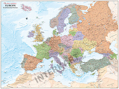 Digitale Europa Karte Politisch Englisch