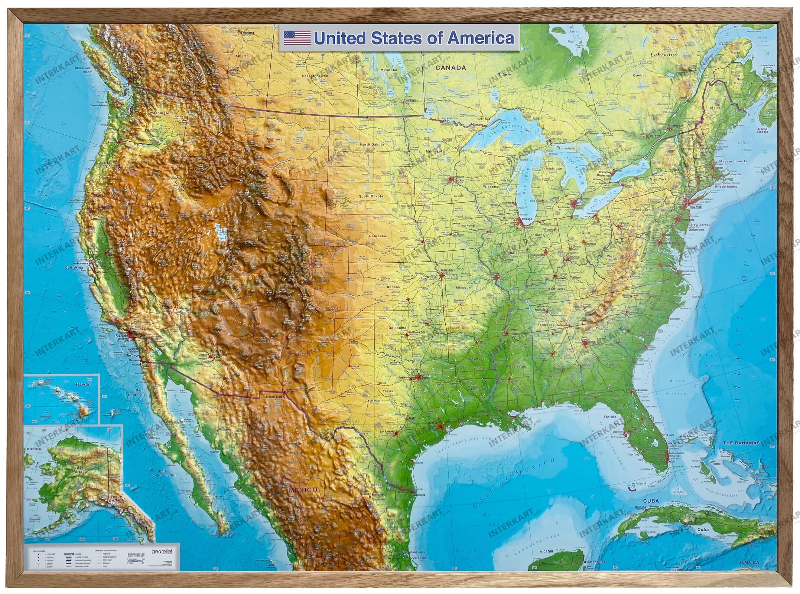 mit Rahmen aus Eiche (Naturfarbe)