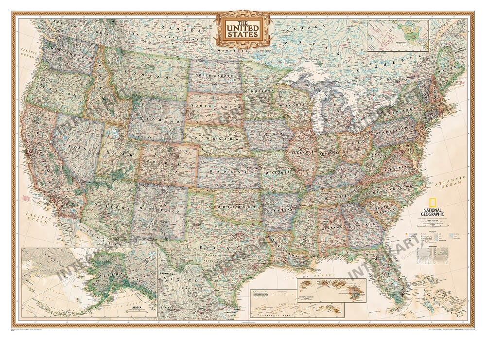 Amerika Landkarten im Retrostil
