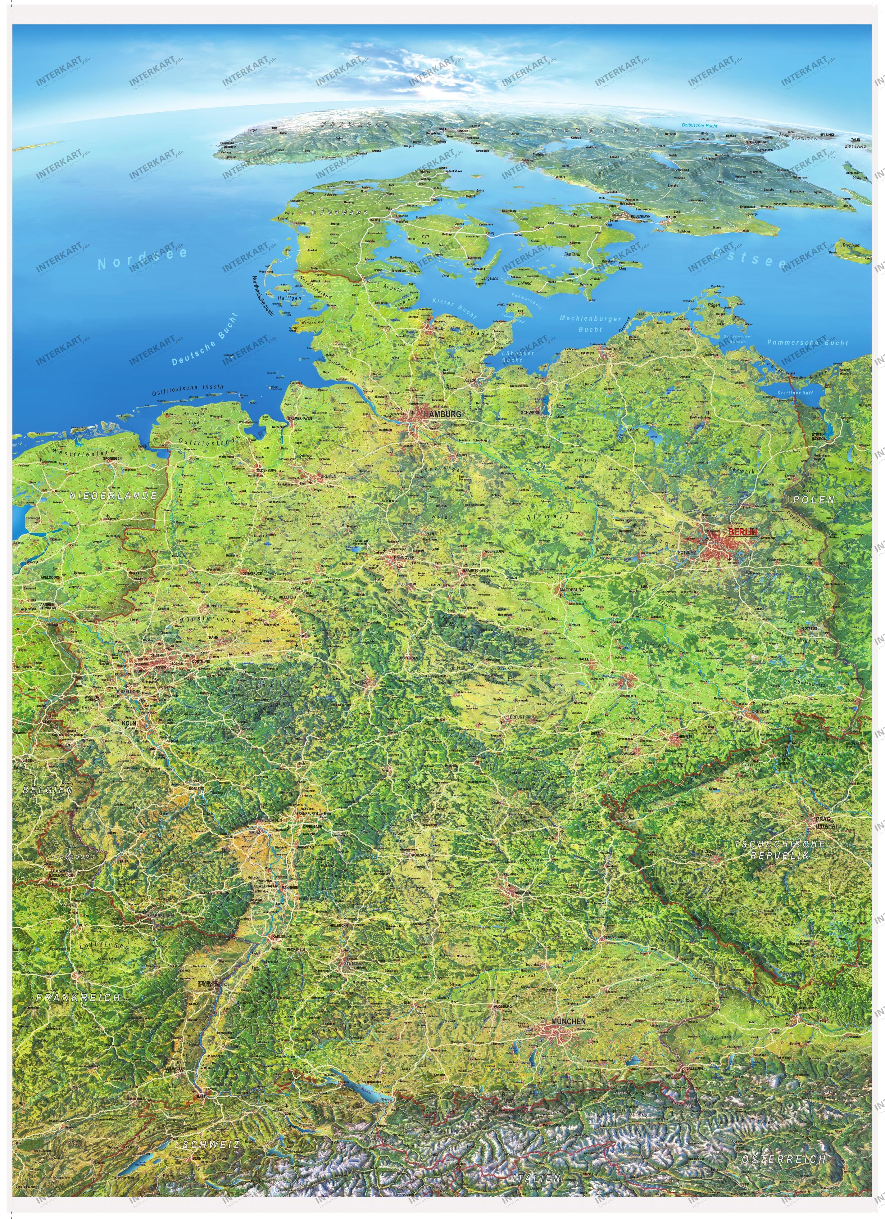Panoramakarte Deutschland XXL