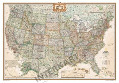Amerika Landkarten im Retrostil