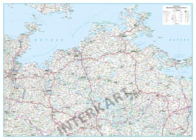 Mecklenburg Vorpommern Strassenkarte