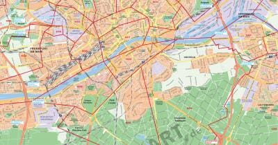 Stadtplan mit Postleitzahlen für viele Städte