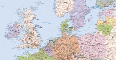 Europakarte nach dem Brexit, ohne UK