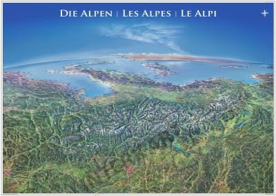 Panorama Karte der Alpen
