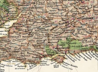 Großbritannien Landkarten im Retrostil
