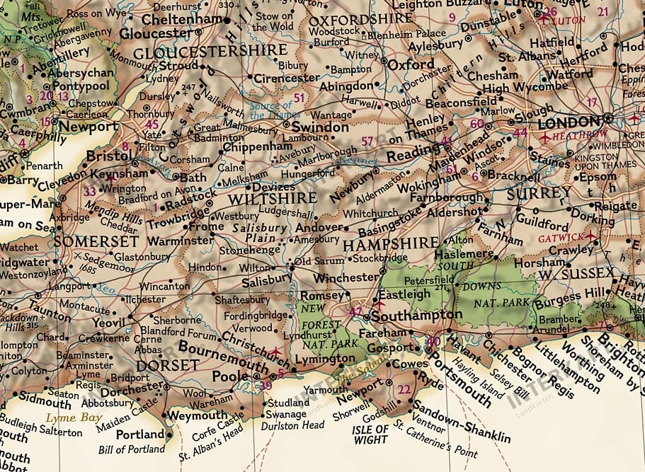 Großbritannien Landkarten im Retrostil